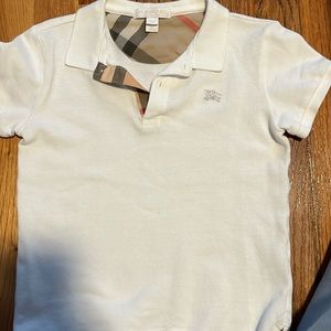 BURBERRY EUC boys white collared shirt with button   worn 2x